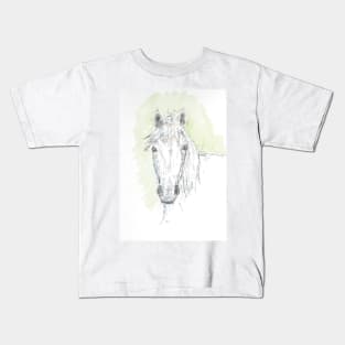 Grey horse drawing. Kids T-Shirt